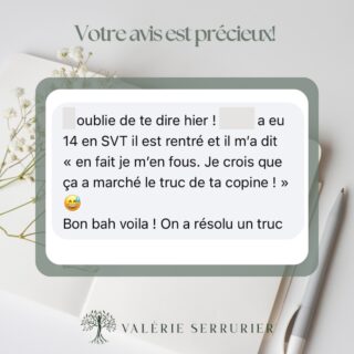 La kinésiologie peut paraître abstraite.
Parfois, un exemple vaut mieux que mille mots… ✨
14 ans.
19,4 de moyenne.
Sportif. Apprécié.
Tout semble parfait… en surface.
Mais très vite :
😰 Stress énorme pour une bonne note
😷 Asthme
😮 Impression d’étouffer
💪 Besoin de prouver
🏆 Exigence d’excellence
Il ne cherche pas à être le meilleur.
Il connaît sa valeur.
Mais il a besoin de se sentir en sécurité face à ce qu’il sait déjà.
Les pièces du puzzle se mettent en place :
“Il faut prouver, rassurer la vérité.”
Pour lui, la vérité est dangereuse.
Alors il vise 19.
17… ce n’est pas suffisant.
Ce besoin vient de très loin.
Dès sa naissance : crise de panique maternelle, peur de mourir, impression d’étouffer…
Le corps a enregistré :
“Je ne suis pas en sécurité dans ma vérité. Je dois rassurer.”
On ne travaille pas que sur les notes.
On travaille sur ce que le corps n’a jamais pu relâcher.
L’objectif ? 
💡 Arrêter de se surmener pour respirer
💡 Avancer sereinement

✨ Derrière certains comportements, il n’y a pas un problème…
Il y a une stratégie pour se sentir en sécurité.